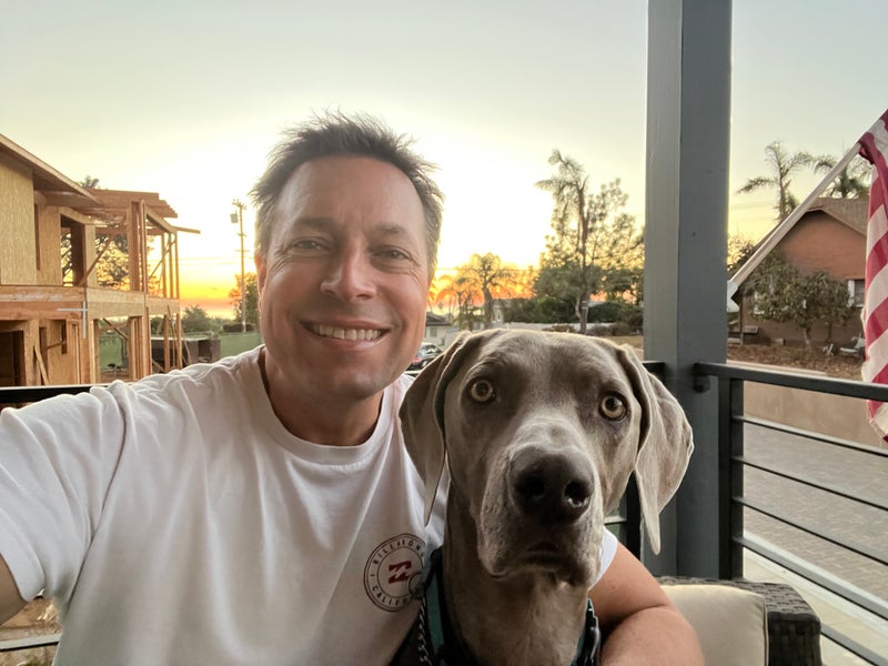 Me and Lou Celebrating Birthdays at Sunset - Slide 