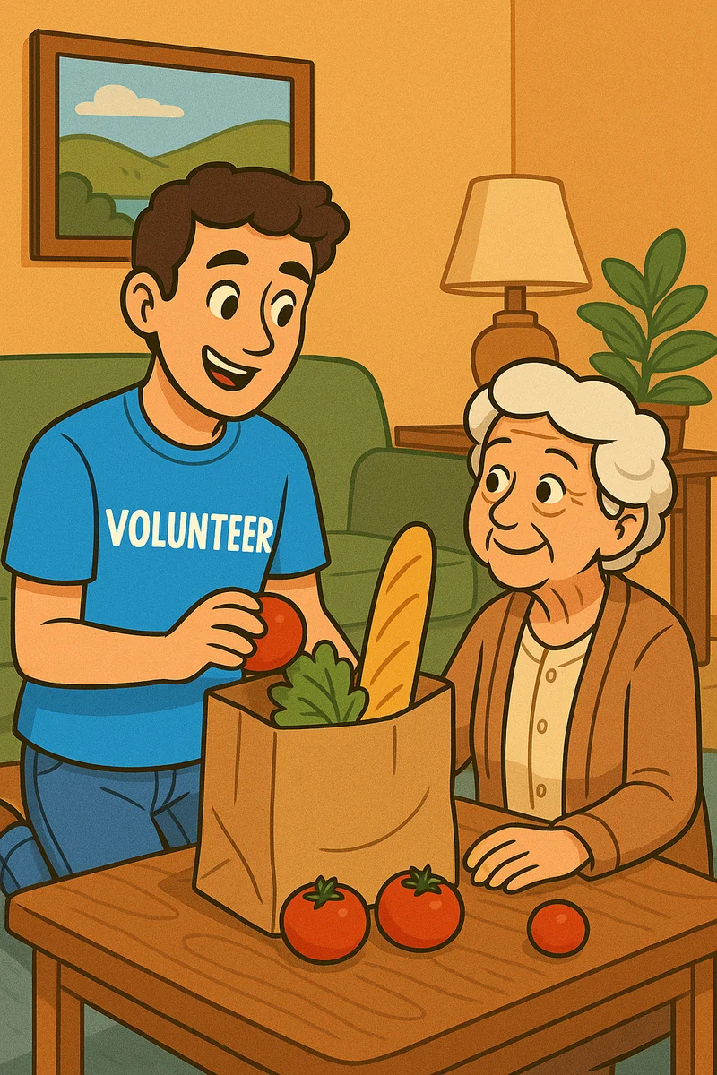 Volunteering Impact: Helping Elderly with Groceries at CauseCircle - Slide 